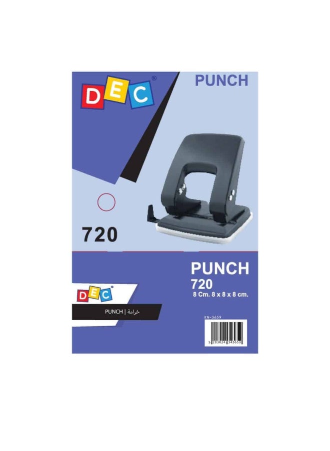 DEC Heavy-Duty Durable Paper Puncher Black 12.8 x 7.3 x 13.5 cm KNX-720-BLK - Image 2